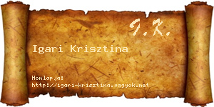Igari Krisztina névjegykártya
